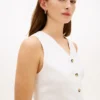Slim Fit Linen-Blend Vest Slim Fit Linen-Blend Vest