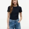 Slim Fit Pointelle Crewneck T-Shirt Slim Fit Pointelle Crewneck T-Shirt