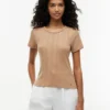 Slim Fit Pointelle Crewneck T-Shirt Slim Fit Pointelle Crewneck T-Shirt