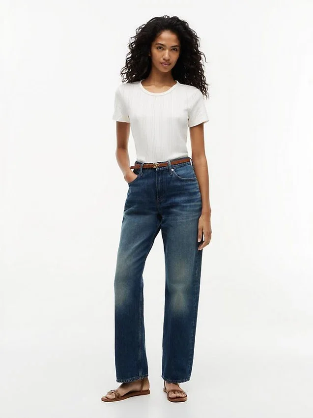 Slim Fit Pointelle Crewneck T-Shirt Slim Fit Pointelle Crewneck T-Shirt