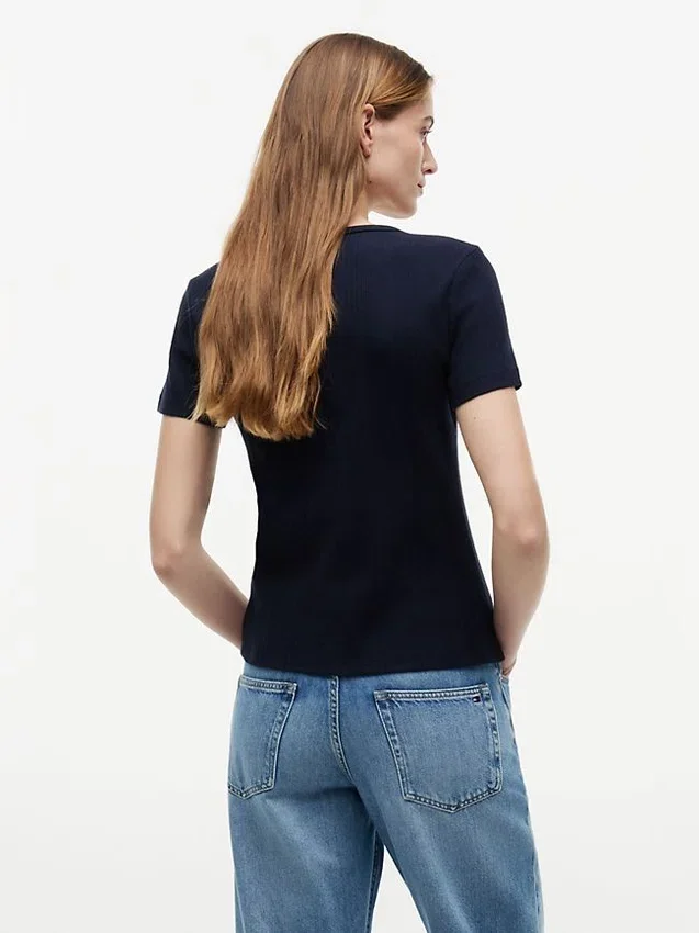 Slim Fit Pointelle Crewneck T-Shirt Slim Fit Pointelle Crewneck T-Shirt
