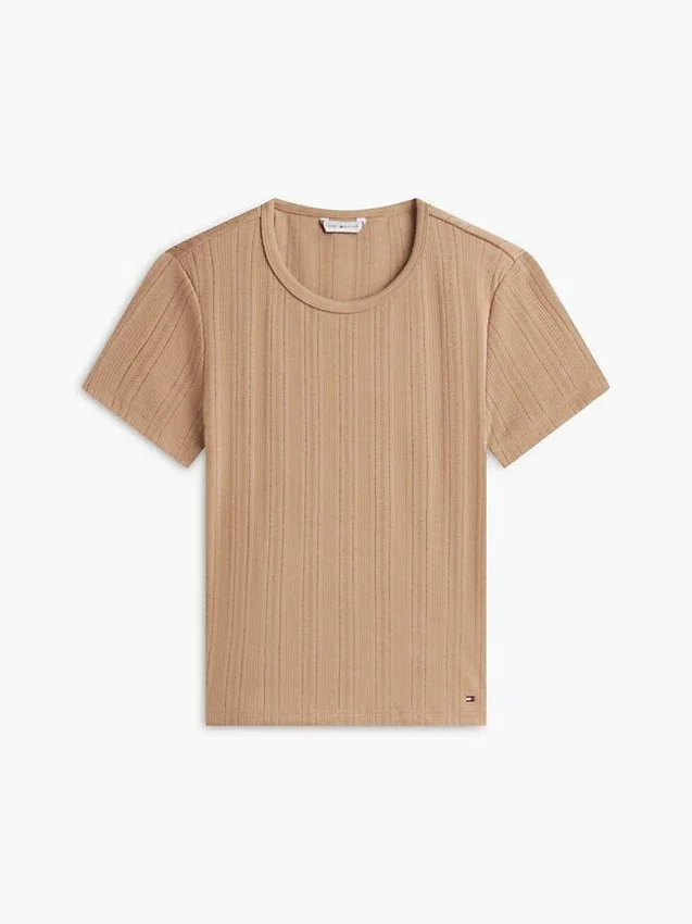 Slim Fit Pointelle Crewneck T-Shirt Slim Fit Pointelle Crewneck T-Shirt