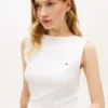 Slim Fit Rib-Knit Boatneck Tank Top Slim Fit Rib-Knit Boatneck Tank Top