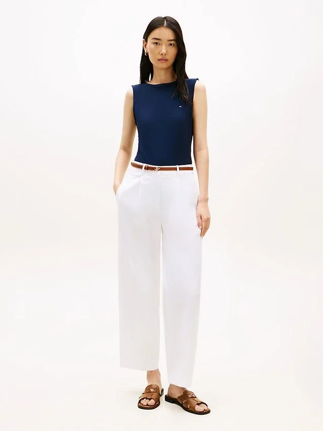 Slim Fit Rib-Knit Boatneck Tank Top Slim Fit Rib-Knit Boatneck Tank Top