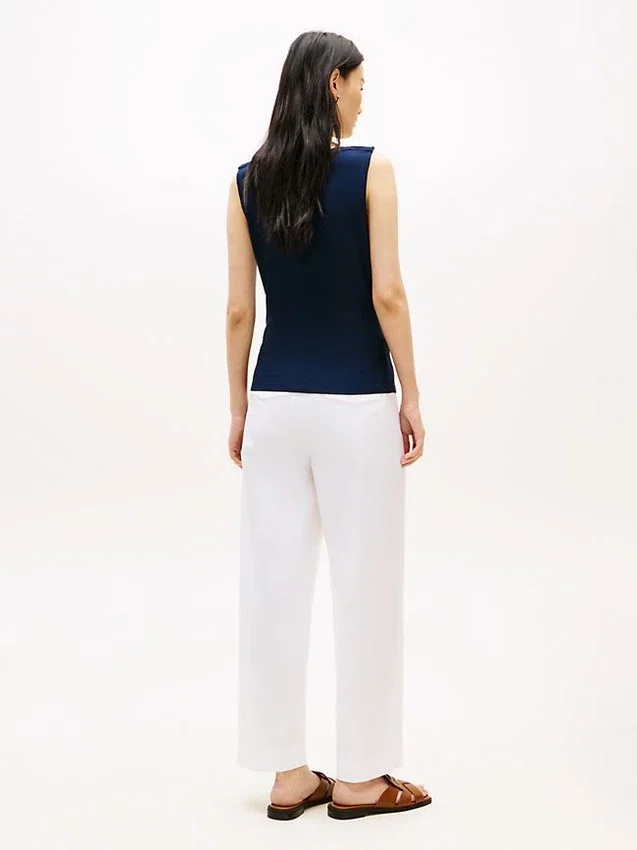 Slim Fit Rib-Knit Boatneck Tank Top Slim Fit Rib-Knit Boatneck Tank Top