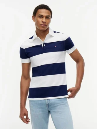 Slim Fit Rugby Stripe Polo