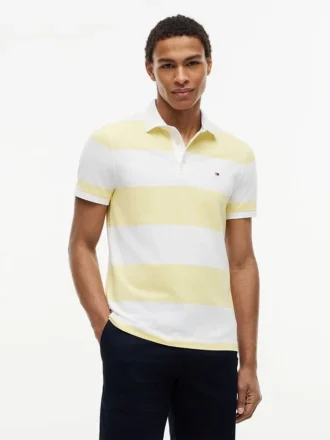 Slim Fit Rugby Stripe Polo