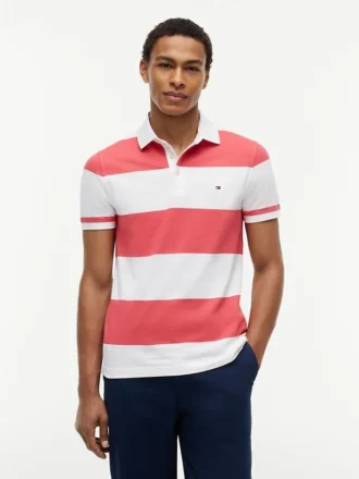 Slim Fit Rugby Stripe Polo