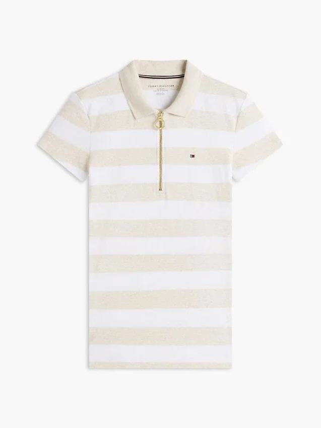 Slim Fit Rugby Stripe Zip Polo Slim Fit Rugby Stripe Zip Polo