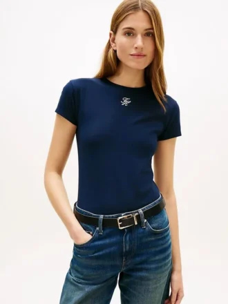 Slim Fit Script Monogram T-Shirt