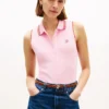 Slim Fit Sleeveless Script Monogram Polo Slim Fit Sleeveless Script Monogram Polo
