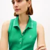 Slim Fit Sleeveless Script Monogram Polo