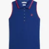 Slim Fit Sleeveless Script Monogram Polo