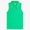 Slim Fit Sleeveless Script Monogram Polo