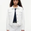 Slim Fit White Stretch-Denim Jacket Slim Fit White Stretch-Denim Jacket