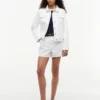 Slim Fit White Stretch-Denim Jacket Slim Fit White Stretch-Denim Jacket