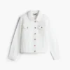 Slim Fit White Stretch-Denim Jacket Slim Fit White Stretch-Denim Jacket