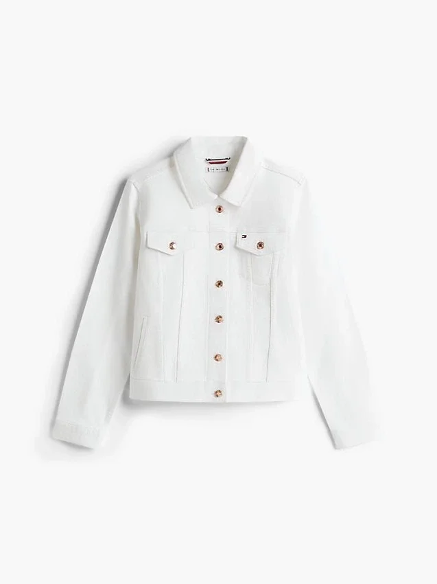 Slim Fit White Stretch-Denim Jacket Slim Fit White Stretch-Denim Jacket
