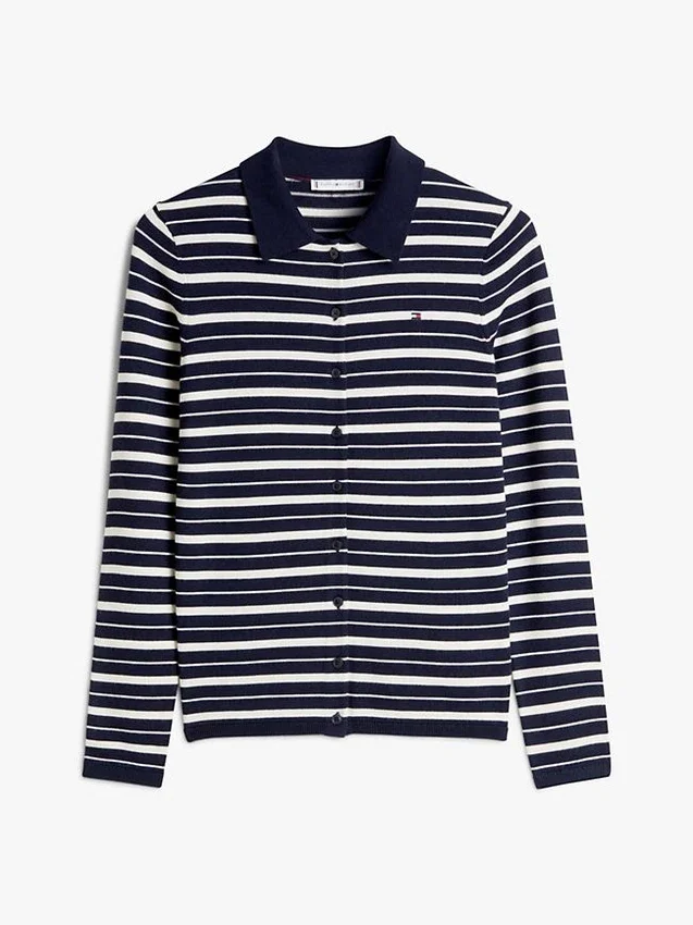 Slim Fit Wool-Silk Blend Polo Cardigan Slim Fit Wool-Silk Blend Polo Cardigan