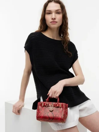 Snake-Embossed Leather Micro Tote Bag Snake-Embossed Leather Micro Tote Bag