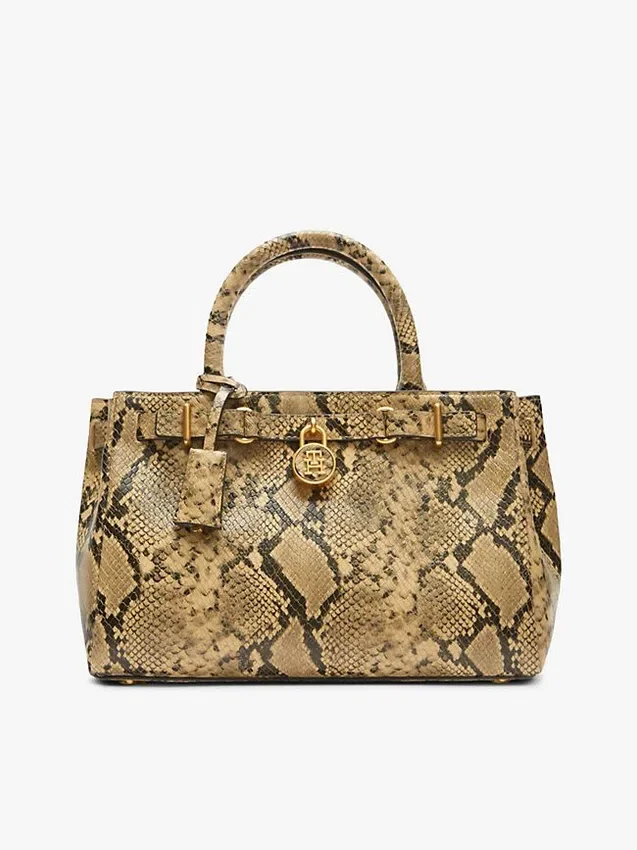 Snake-Embossed Leather Mini Tote Bag Snake-Embossed Leather Mini Tote Bag