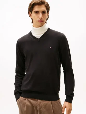 Solid Logo V-Neck Sweater