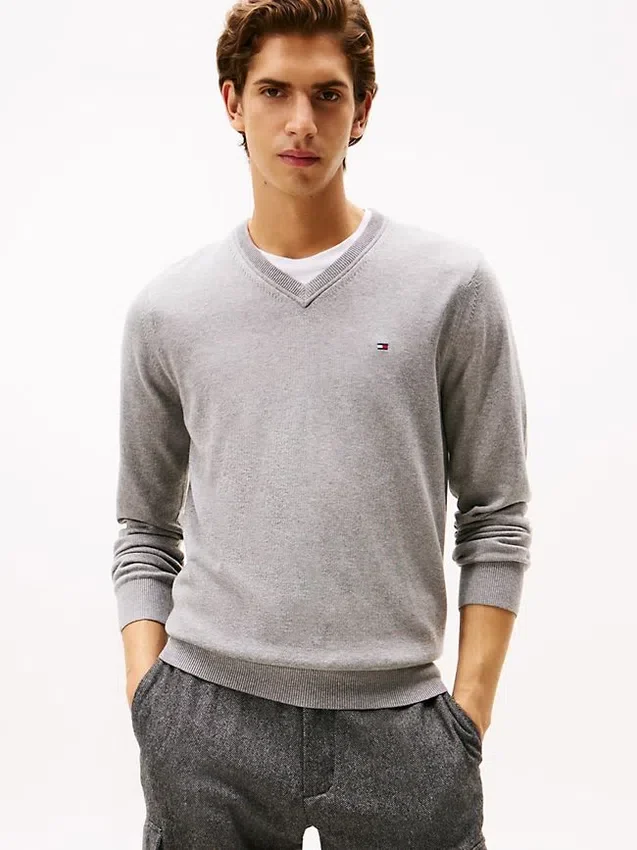 Solid Logo V-Neck Sweater Solid Logo V-Neck Sweater