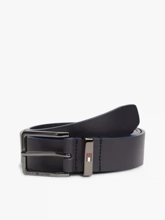 Square Buckle Smooth Leather Belt