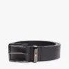 Square Buckle Smooth Leather Belt