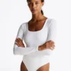 Square-Neck Long-Sleeve Bodysuit
