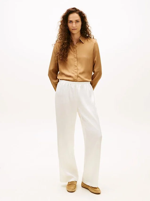 Stretch Satin Pull-On Wide-Leg Pant Stretch Satin Pull-On Wide-Leg Pant