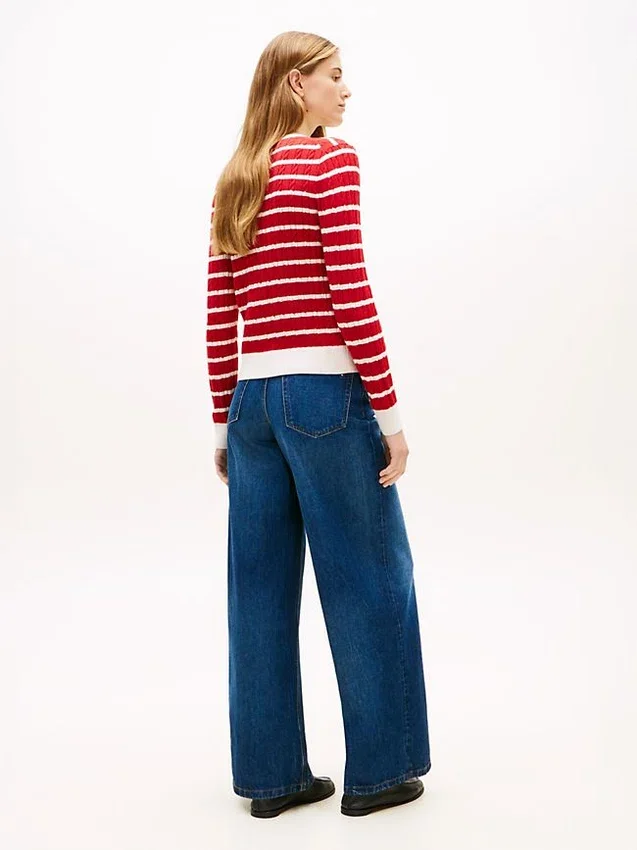 Stripe Cable Knit Cardigan Stripe Cable Knit Cardigan