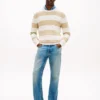 Stripe Cable Knit Sweater