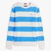 Stripe Cable Knit Sweater