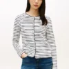 Stripe Cotton Interlock Cardigan T-Shirt Stripe Cotton Interlock Cardigan T-Shirt