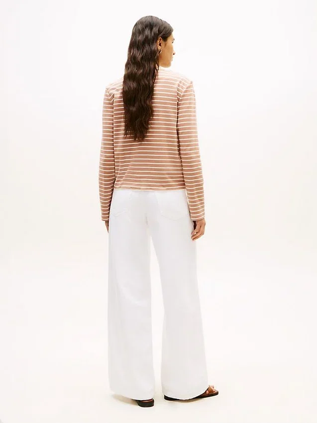Stripe Cotton Interlock Cardigan T-Shirt Stripe Cotton Interlock Cardigan T-Shirt