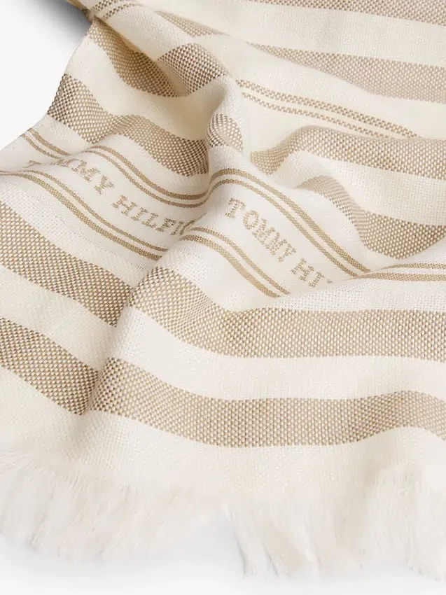 Stripe Cotton-Linen Blend Scarf Stripe Cotton-Linen Blend Scarf