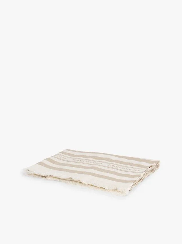 Stripe Cotton-Linen Blend Scarf Stripe Cotton-Linen Blend Scarf