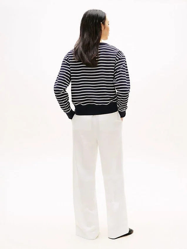 Stripe Gold-Button Boatneck Sweatshirt Stripe Gold-Button Boatneck Sweatshirt