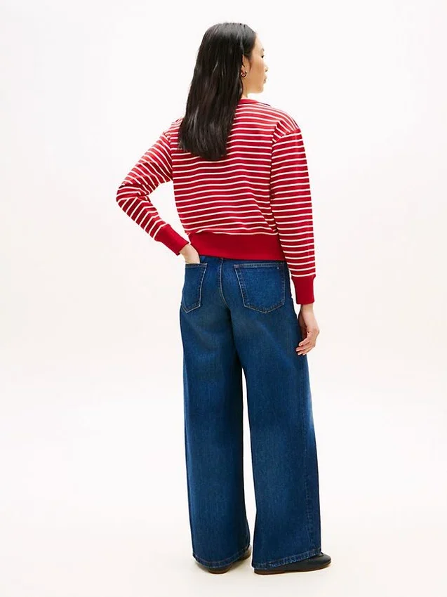 Stripe Gold-Button Boatneck Sweatshirt Stripe Gold-Button Boatneck Sweatshirt