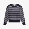 Stripe Gold-Button Boatneck Sweatshirt Stripe Gold-Button Boatneck Sweatshirt