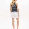 Stripe Gold-Button Henley Tank Top Stripe Gold-Button Henley Tank Top