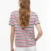 Stripe Gold-Button Interlock T-Shirt Stripe Gold-Button Interlock T-Shirt