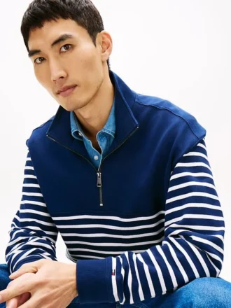 Stripe Quarter-Zip Sweatshirt