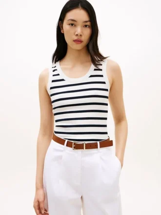 Stripe Rib-Knit Tank Top
