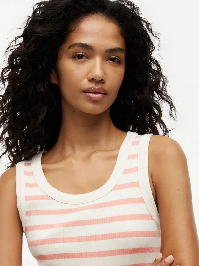 Stripe Rib-Knit Tank Top Stripe Rib-Knit Tank Top