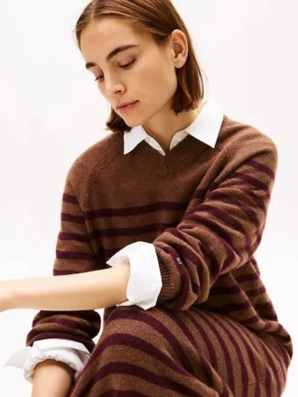 Stripe Wool-Cashmere Sweater Dress