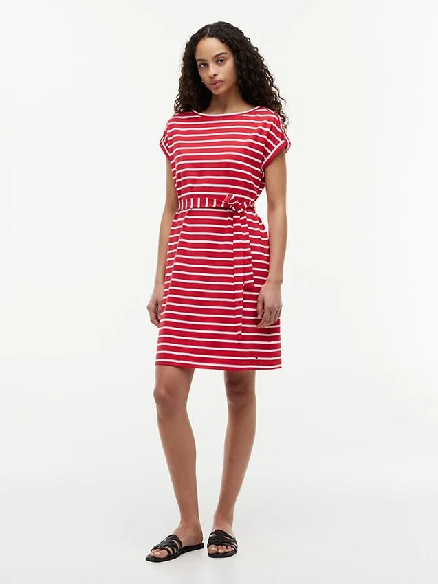 Striped Belted Stretch-Cotton Dress Striped Belted Stretch-Cotton Dress