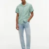 Striped Cotton-Linen Blend Camp Shirt