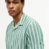 Striped Cotton-Linen Blend Camp Shirt